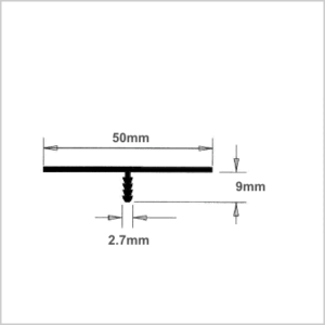 50mm PVC Board T Barbed - from Stock Plastic Extrusions