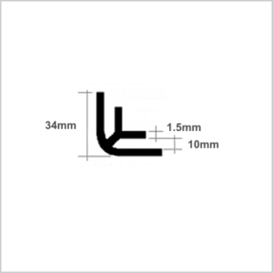 10mm Internal Corner Angle - from Stock Plastic Extrusions